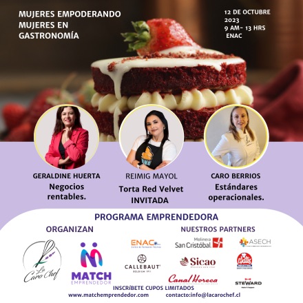 Clase demostrativa de pastelería en Santiago – 12 Octubre en Enac, Alameda 1955, Metro Los Héroes
