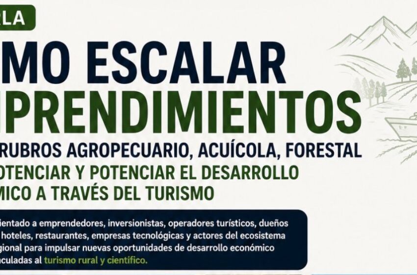  Charla Como Escalar Emprendimientos en los Rubros Agropecuario, Acuicola, Forestal para potenciar y el Desarrollo Económico a traves del Turismo